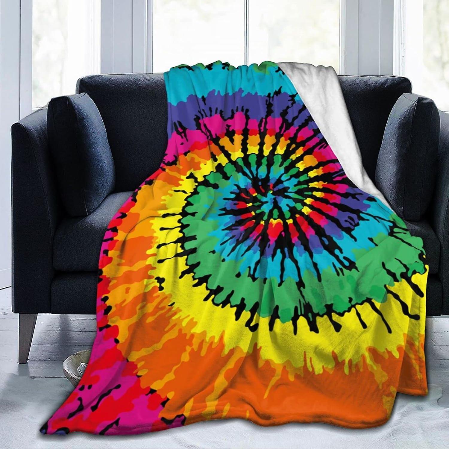 Soft Blanket Tie Dye Throw Blankets Flannel Ultra Soft Blankets Durable Anti Static Washable Blanket for Bed Sofa Couch ABD8706