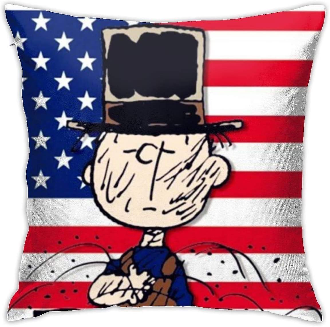 スロー枕カバーチャーリーブラウン枕カバークッションケースソファベッド椅子の家の装飾用。(18x18インチ)AA-2862の