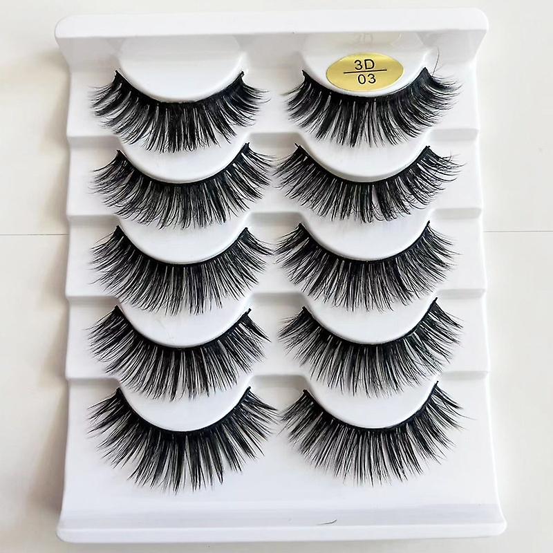 5 Pack False Eyelash Pack Fluffy False Eyelashes Extension 12mm
