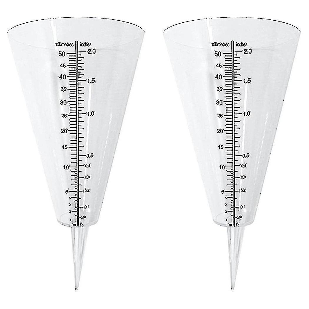 Rain Gauge, Rain Gauge Outdoor, 2 Pcs Transparent Cone Rain Gauges With Double Scales For Rainfall