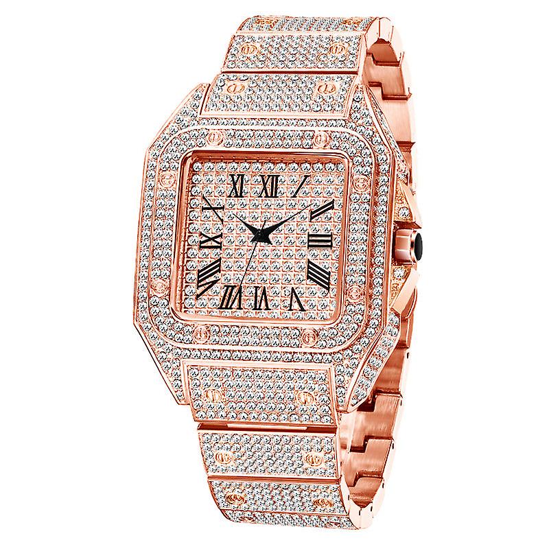 Men Watches Hip Hop Starry With Diamonds Square Gift