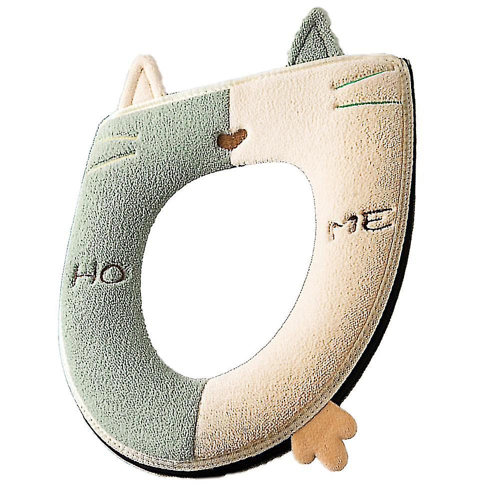 Toilet Seat Cover, Space Rocket Design Plush Zipper Soft Cloth Toilet Mat