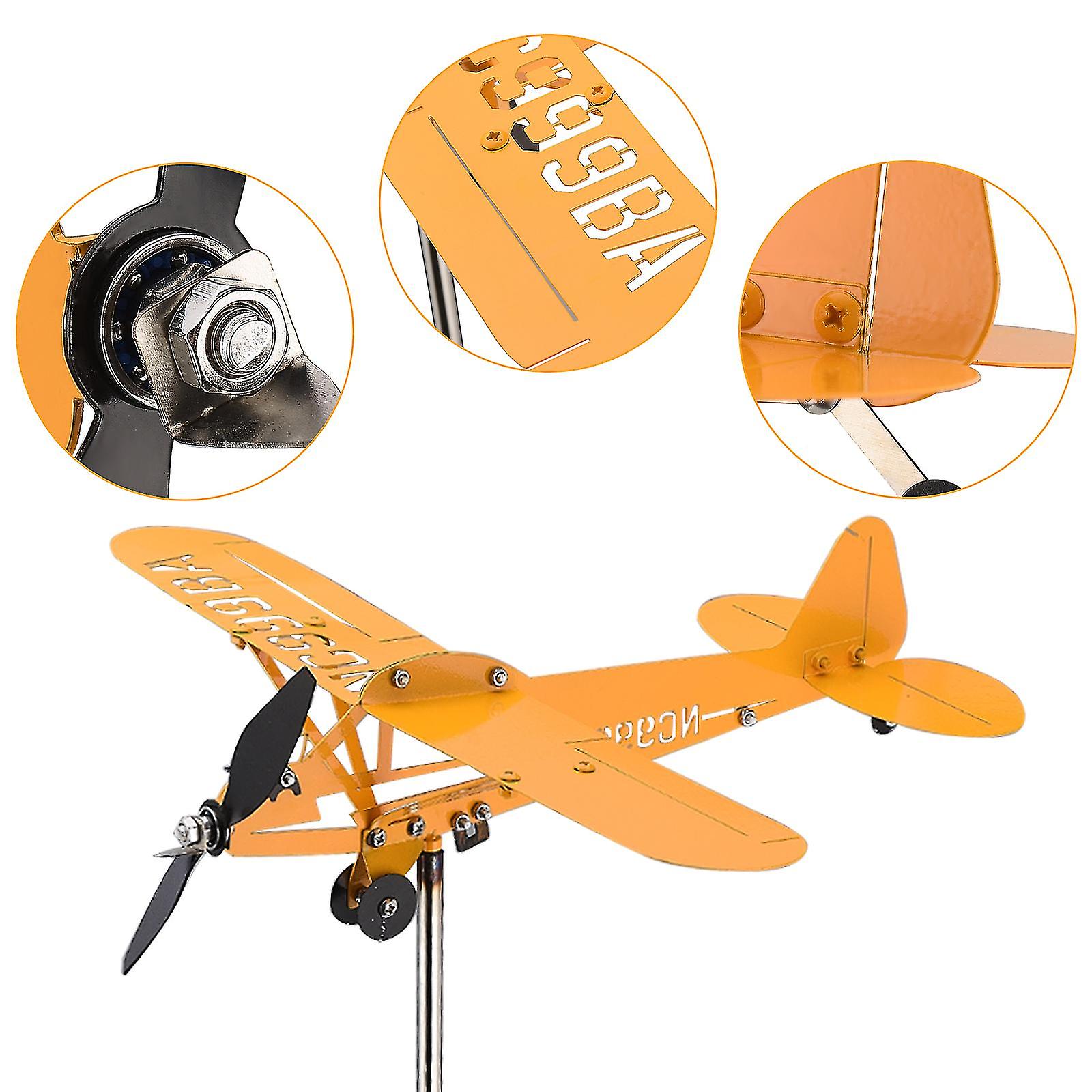 Fast Ship Best Seller Outdoor Metal Airplane Weathervane Garden Wind Spinner Indicator Windmill