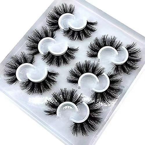 6 Pairs of Fluffy False Eyelashes Natural Faux Mink Strips 3D Eyelash Pack