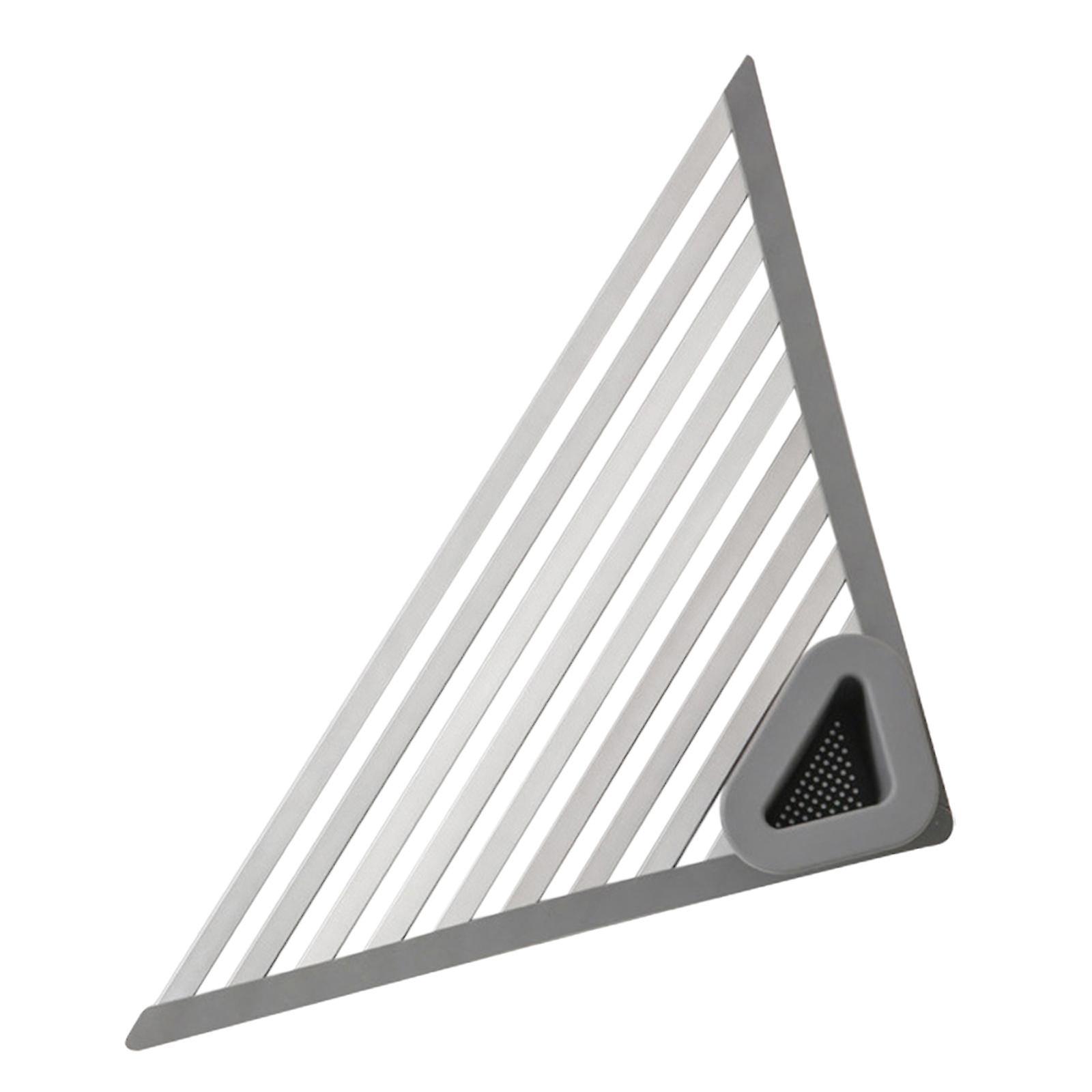 Triangle Foldable Sink Dish Drainer Versatile Accessory for Kitchen Portable 60x43x43cm Deep Grey
