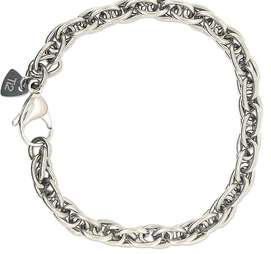 Ti2 Titanium Rope Chain Bracelet - Natural Silver
