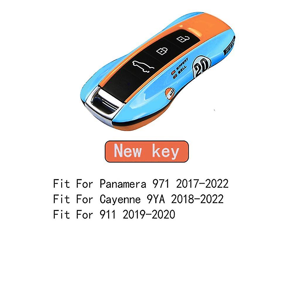 New No. 72 Racing Style Remote Key Cover Case Replace Fit For Porsche Cayenne Panamera Cayman Macan 