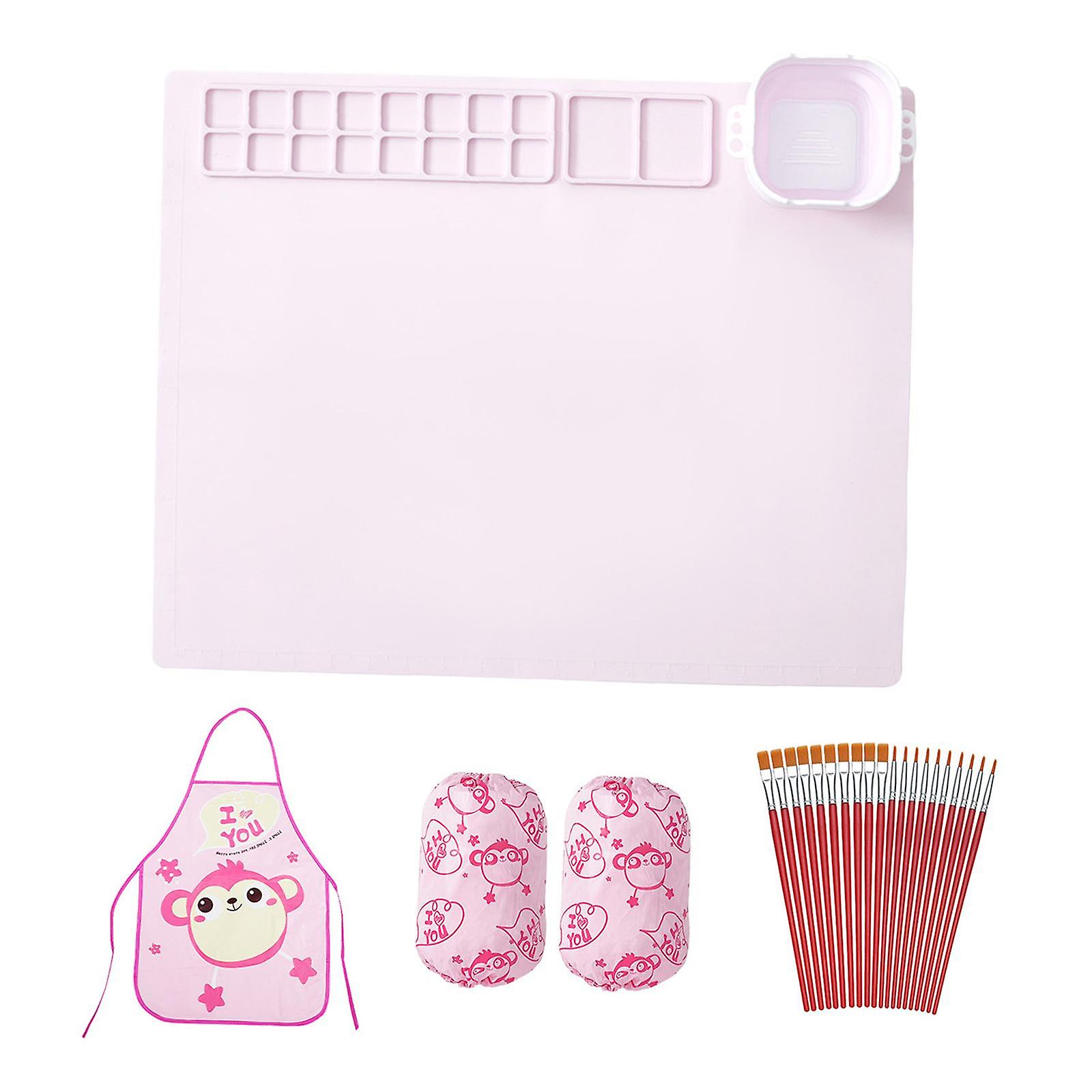 Silicone Craft Mat Table Protector for Creative Clay DIY Project Watercolour pink