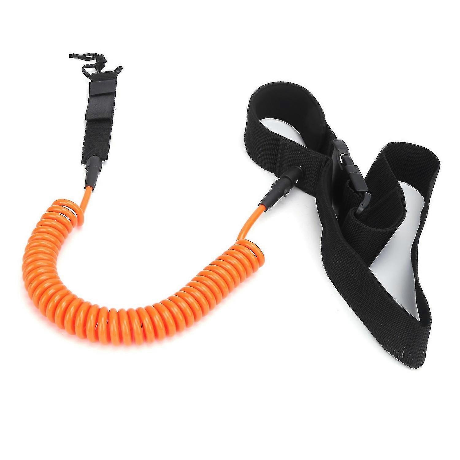 Surfboard leash tpu heliciform comfortable highelastic surfing safety traction ropeorange