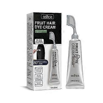Extrato Vegetal Essência de Tintura de Cabelo com Pente de Tintura de Cabelo, Creme de Tingimento de Frutas Pretas Xusheng, Tintura de Cabelo Natural de Plantas para Cobertura de Cabelos Brancos, Preto