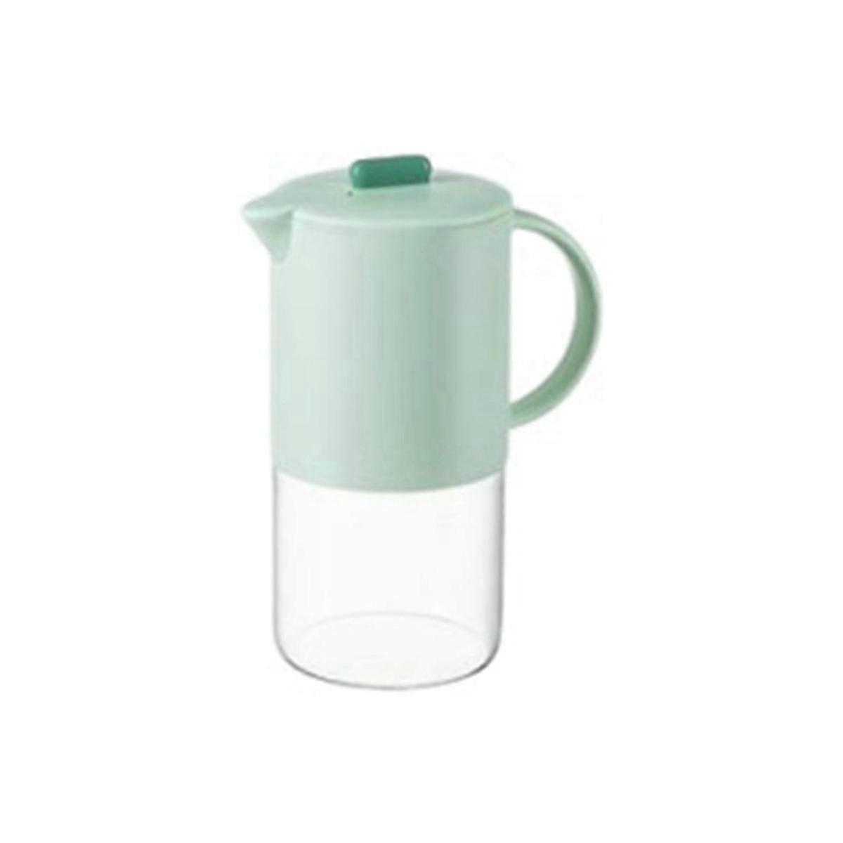 Tragbarer Glaswasserkrug mit Deckel, Küchenkaffeekanne mit Griff, Kaffee-/Teekessel, Kaffeegeschirr, Teegeschirr, 1800 ml, Hellgrün