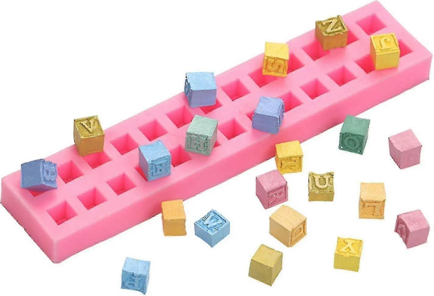 Silicone Mold With 26 Letters Chocolate Chocolate A-z Letters Design Form With Square Cake 3d- Fonda