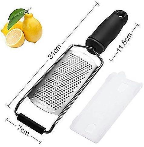 Cheese Grater and Lemon Zester, Made of STAINLESS STEEL with Soft Rubber Handle, Multi-Purpose Kitchen Accessory, Easy to Use and Dishwasher Safe