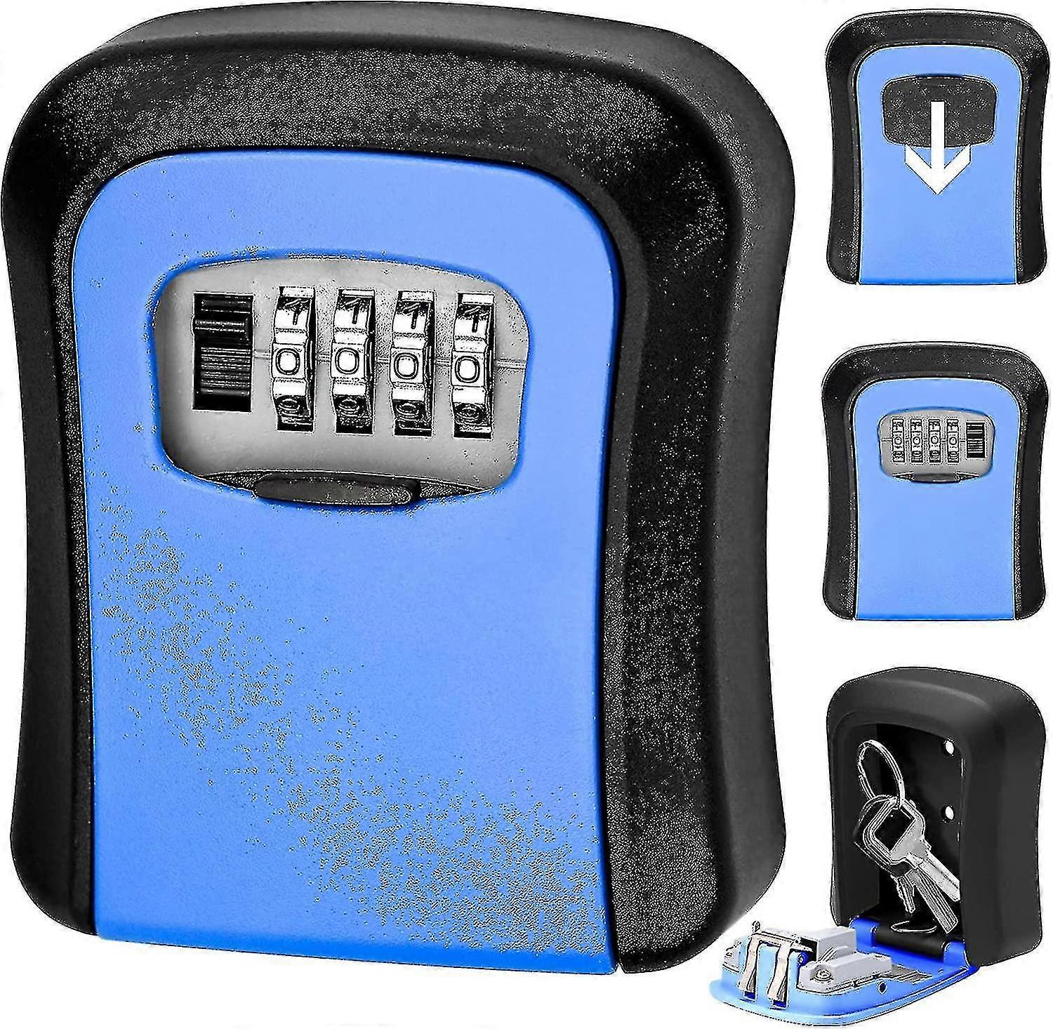 Secure Key Box With 4-digit Code Wall-mounted Key Box Waterproof Key Box For Home School Office Factory Garage