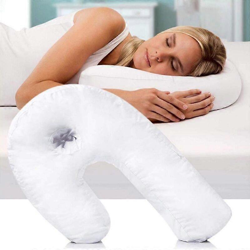 Anti Snoring Pillows for Side Sleeper, Soft U Shape Pillows, Travel Headrest, Neck Support, Correct Spine, Side Pillow White