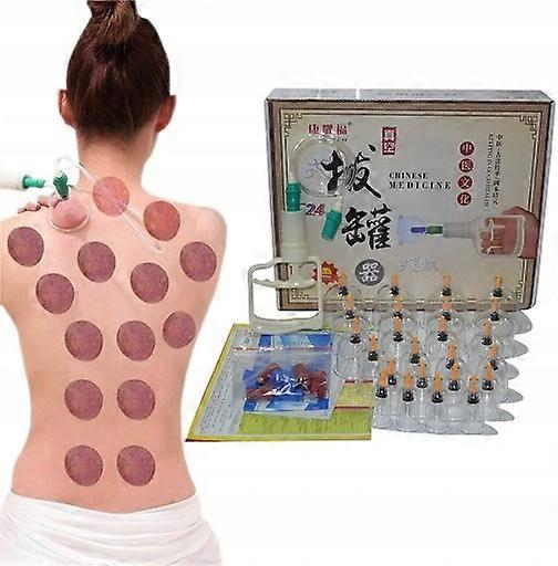 فراغ ضخ جهاز الحجامة 24 علبة العناية بالجمال الحجامة الدورة الدموية / غير الزجاج