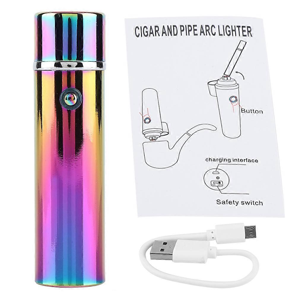 Rechargeable Electric USB Triple Arc 6 Cross Windproof Flameless Lighter Colorful