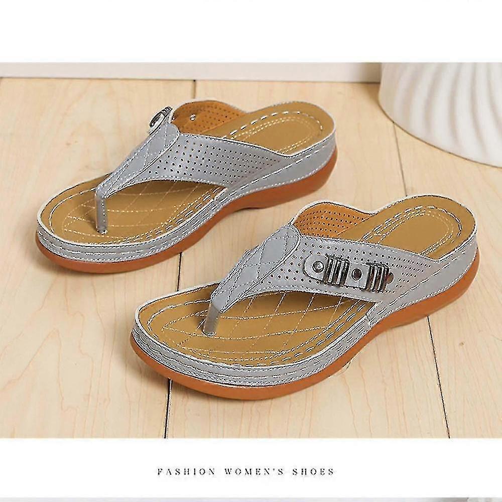 CMF Women Orthopedic Sandals Comfy Thong Wedge Beach Flip Flop