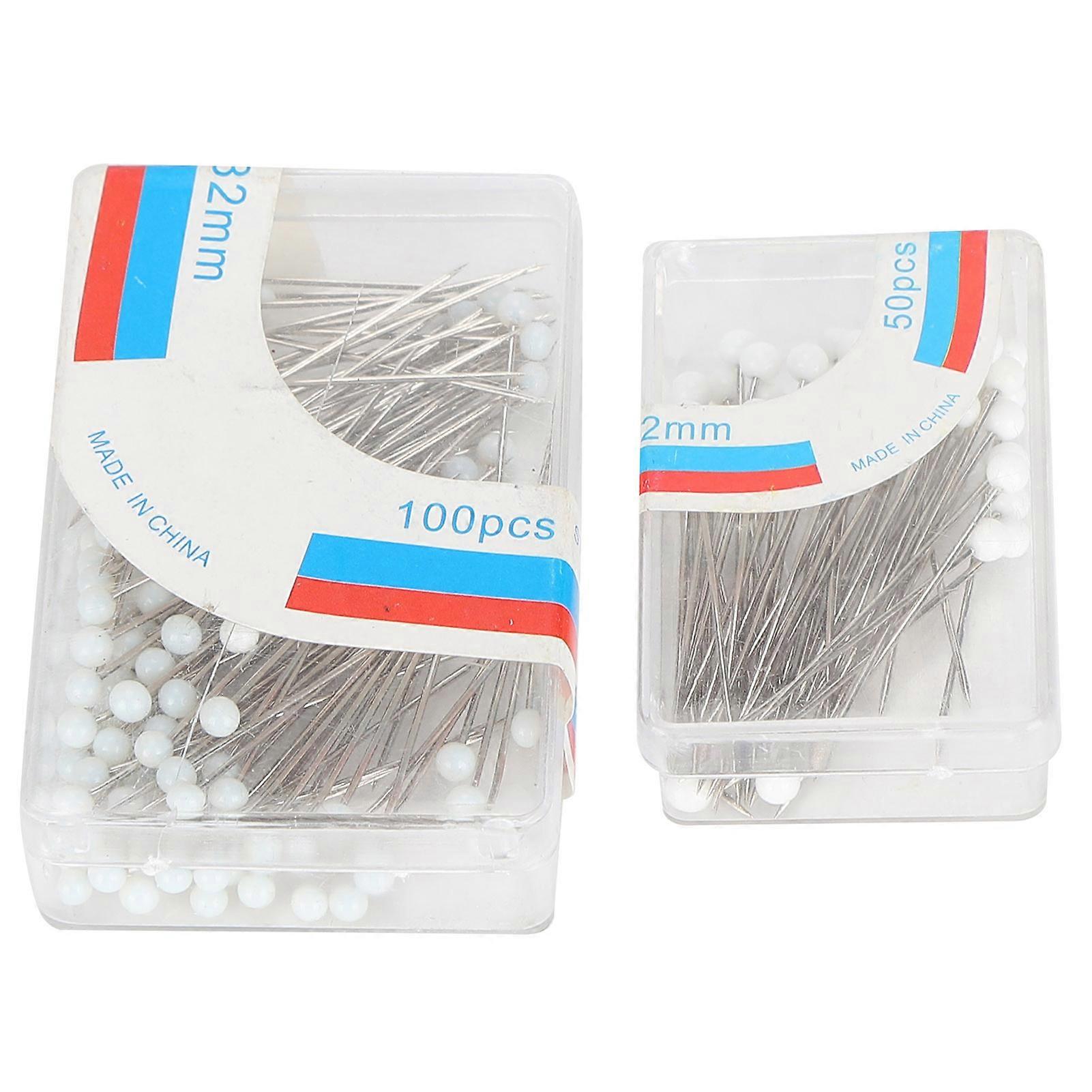 2 Box Ράψιμο Ball Head Pins Straight Pins με μπάλα για DIY Crafting/Ράψιμο υφασμάτωνWhite