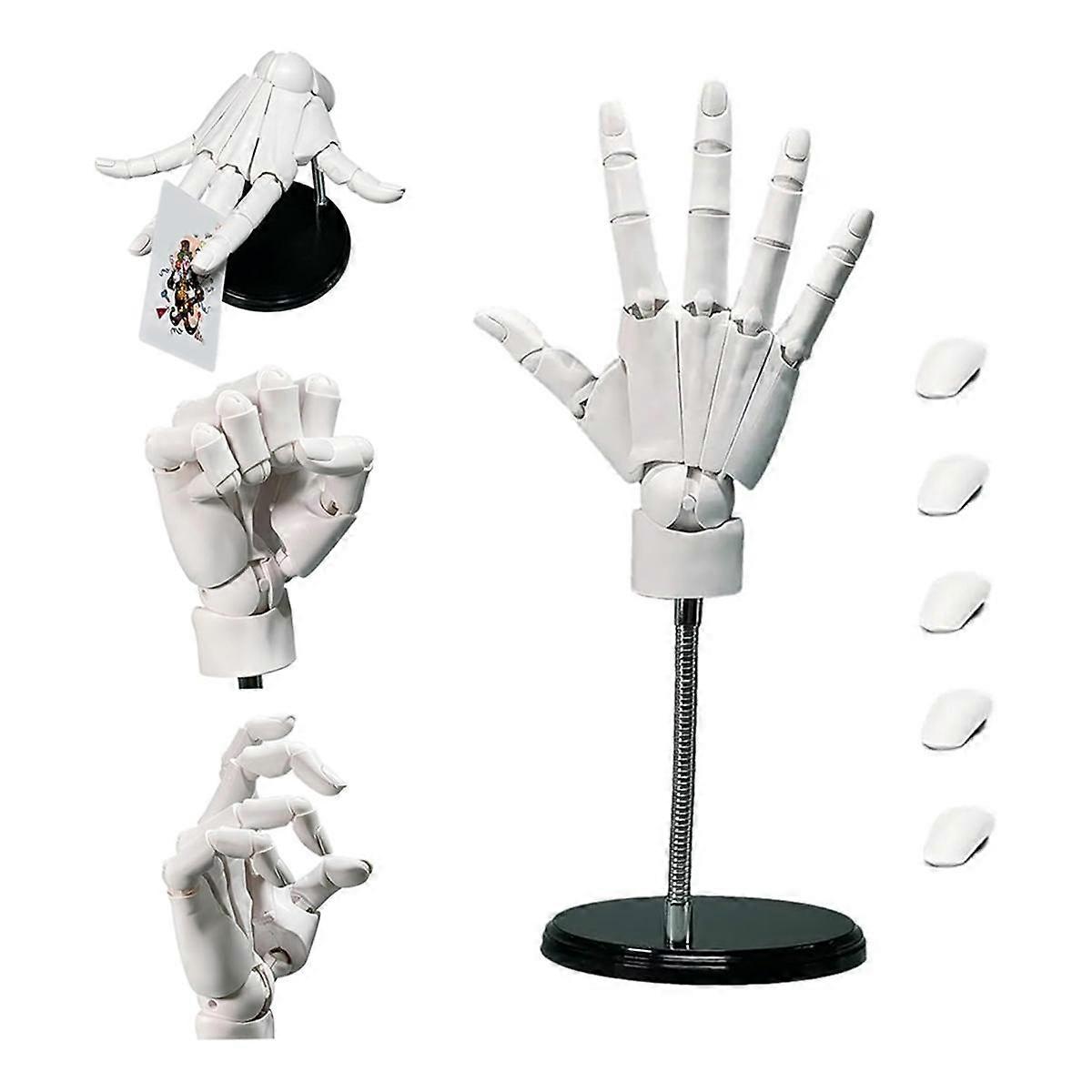 Hand Model 1:1 Articulated Mannequin Hand Moveable Joint+Base DIY PVC ABS Hand Model for Drawing,Pa