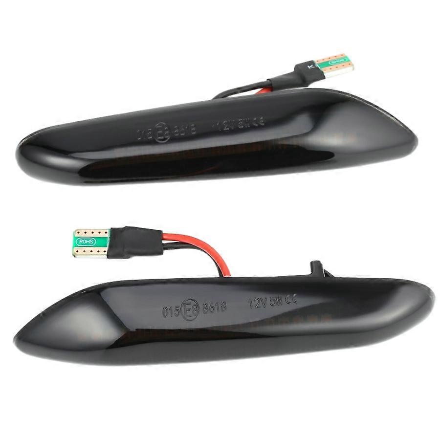 2PCS Smoke Lens Dynamic Flowing LED Turn Signal Side Marker Lights Blinker Lamp for- E46 E90 E91 E9