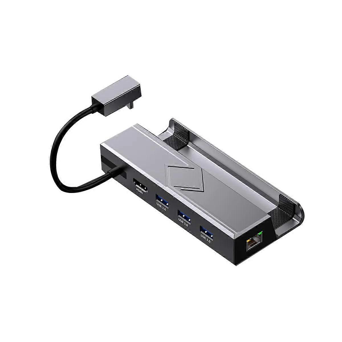 6 In 1 Docking Station with Compatible 4K@60Hz Gigabit Ethernet 3 USB 3.0 Port and USB C PD Port