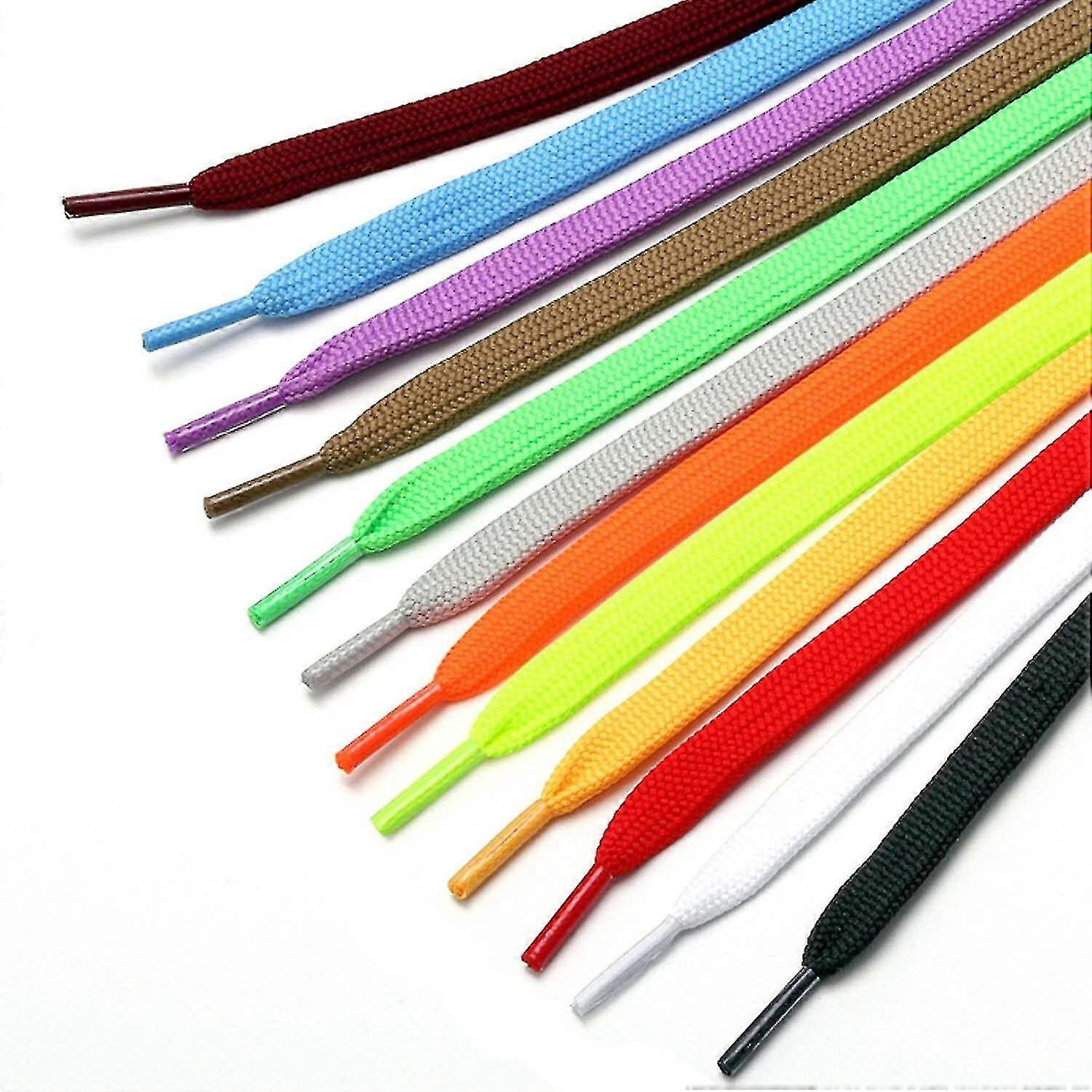 shoelaces 12 pairs 120cm assorted colors classic wide flat double laye