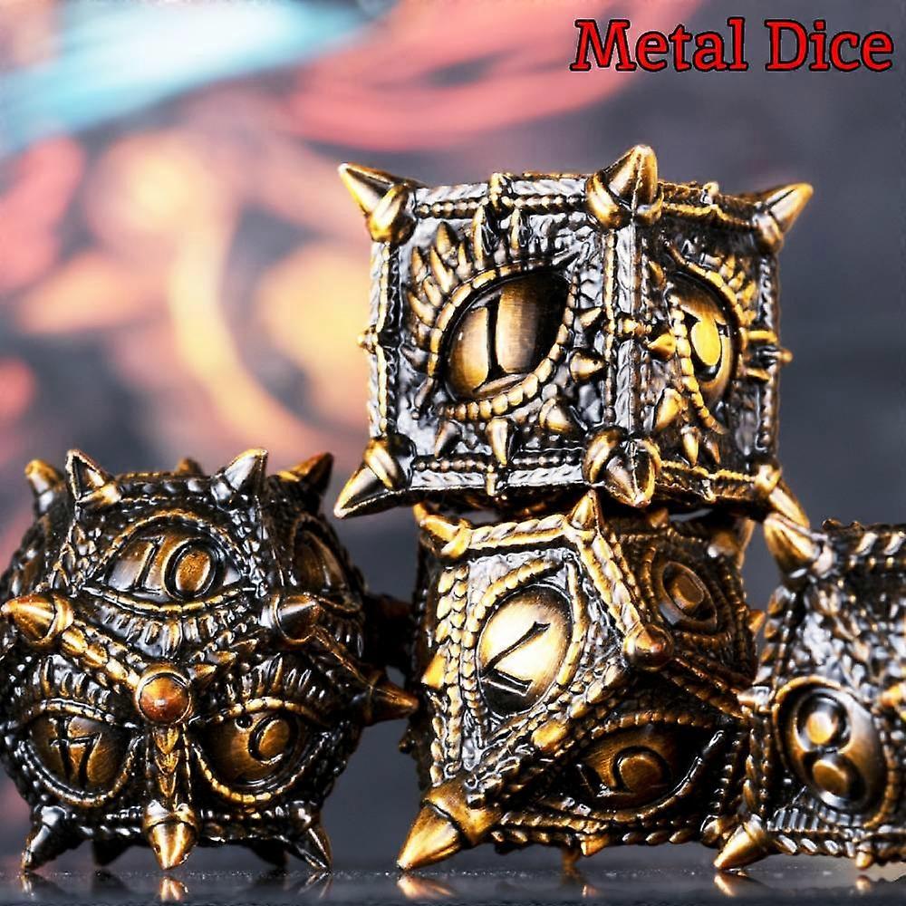 Metal Dragon Dice Set D6 Dice Polyhedral Dice Set Polyhedral Metal Dice For Dnd Games Dice For Dungeons & Dragon Gaming Dice Set