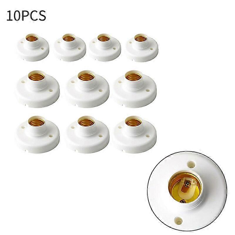 10pcs E27 Light Bulb Base Universal Plastic Lamp Holder Screw Cap Sockets Round Fixing Base Home Light bulb socket 63mm 77mm