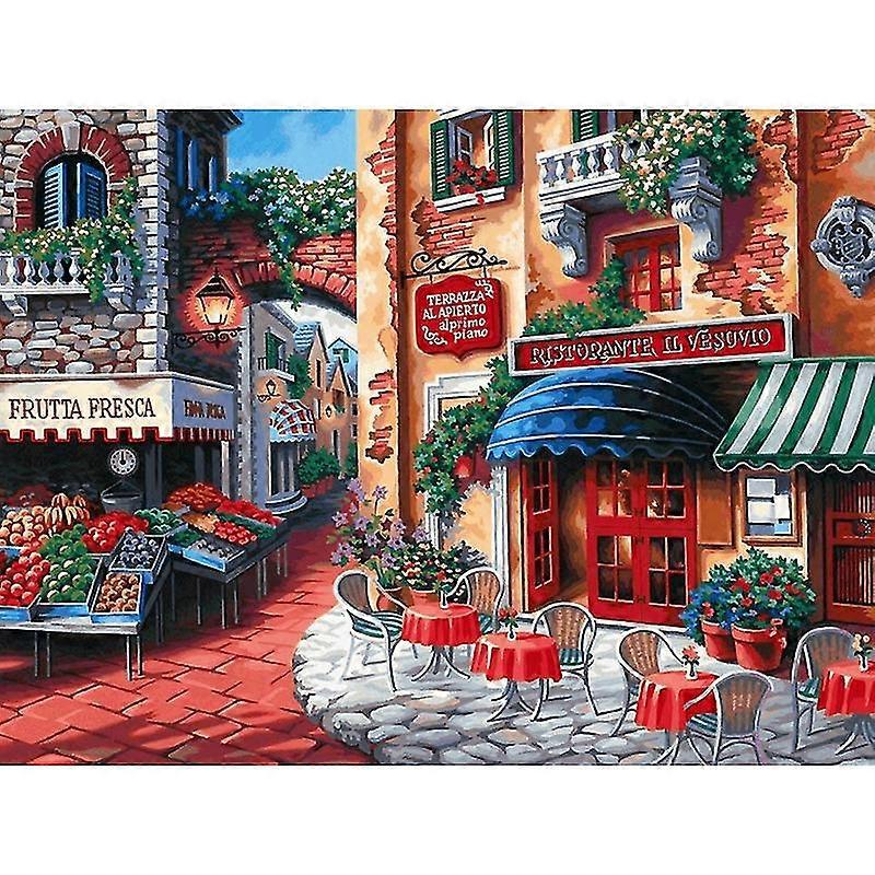 Broderie de diamant Mosaïque Paysage Maison Texte Route Peinture de diamant pour la décoration intérieure Arts et artisanat