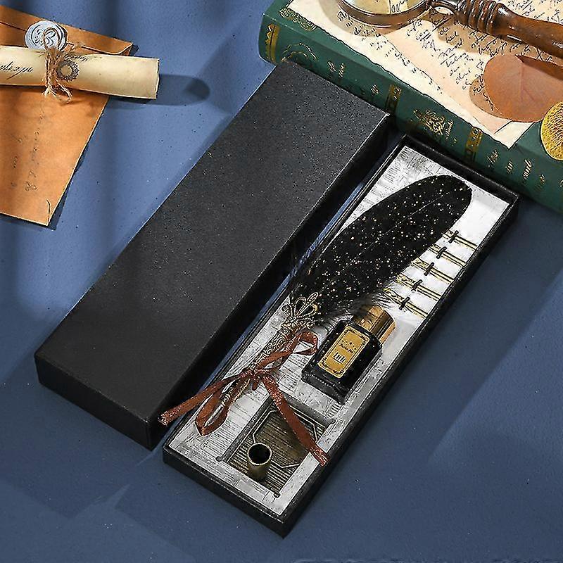 Retro klasszikus töltőtoll régi európai stílusú tollmártás író toll tintakészlet ajándékdoboz