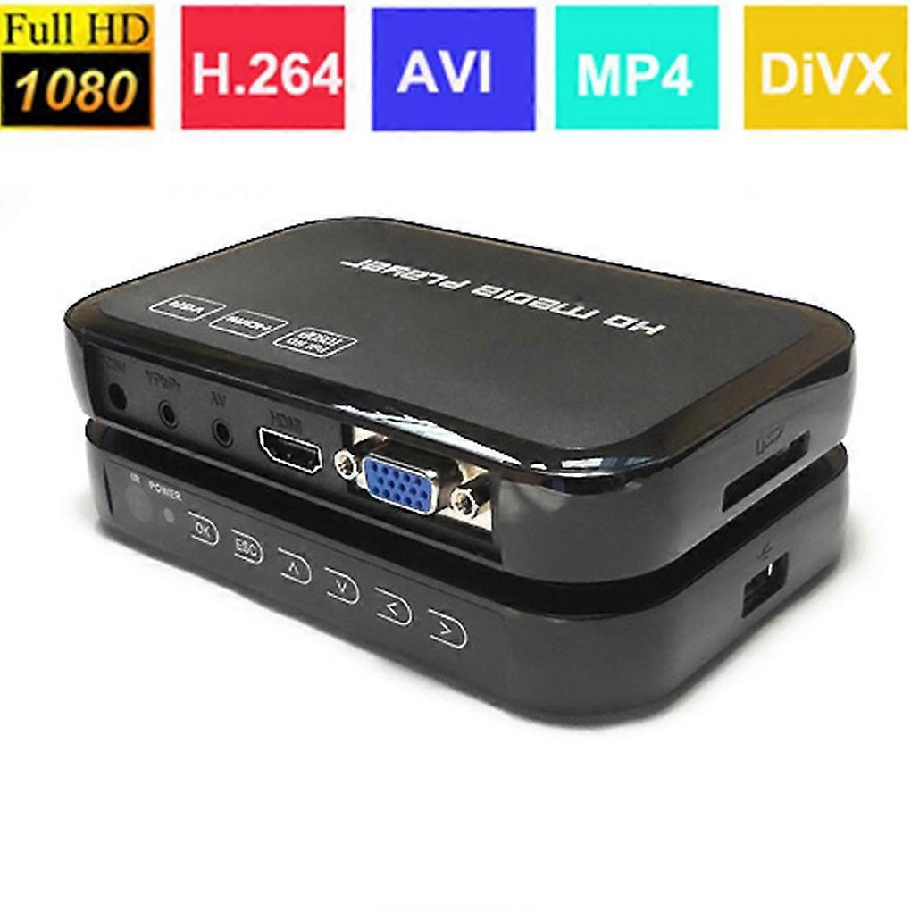 Μίνι 1080P Full HD Media Player H.264 Multimedia Player USB/SD/MMC HD βίντεο/ακουστικός φορέας υποστήριξης VGA/AV/HDMI με το τηλεχειριστήριο