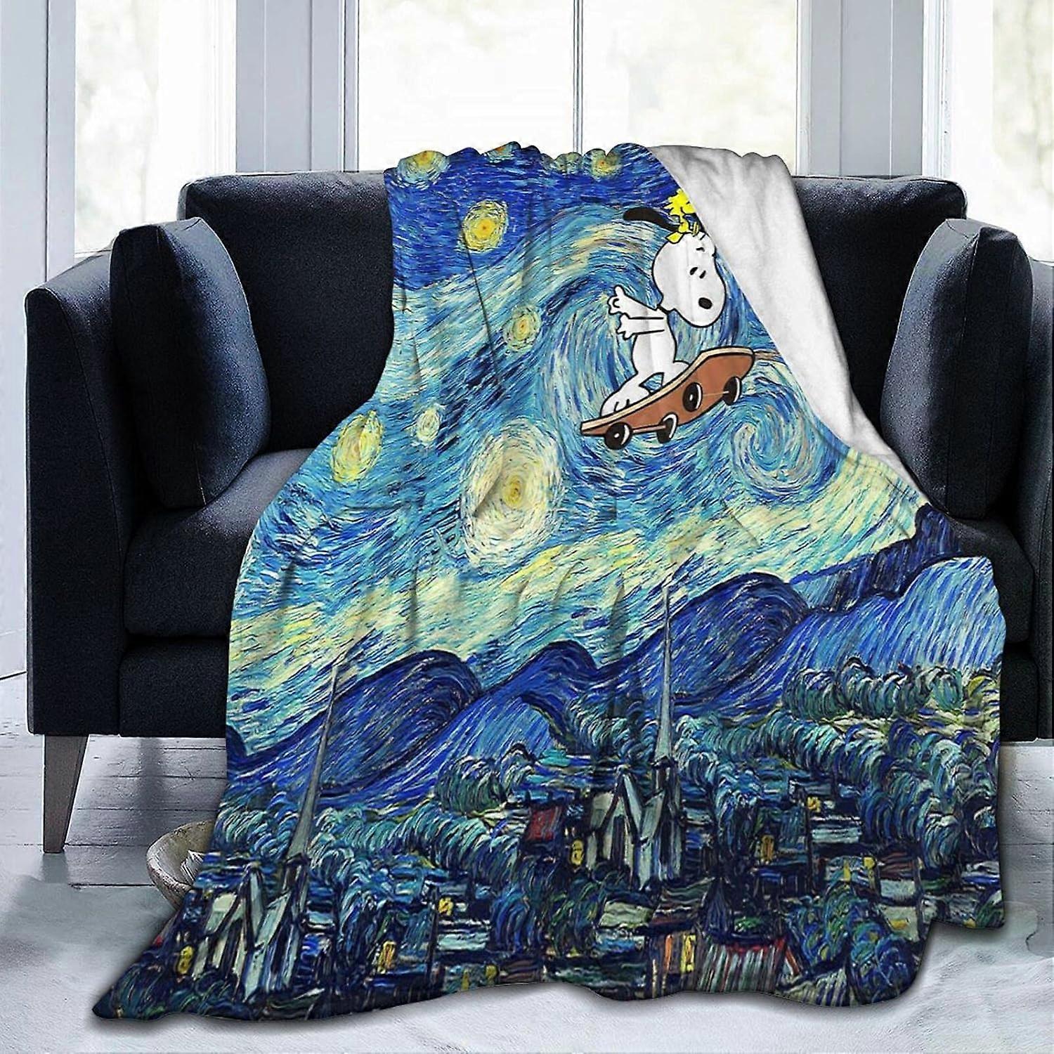 Snoopy Fleece Blanket - Home Flannel Fleece Soft Warm Plush Throw Blanket for Bed/Couch/Sofa/Office/Camping Multiple Sizes Accessories