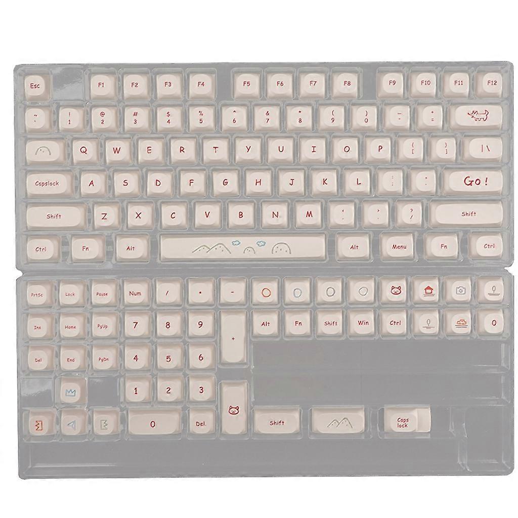 123-Key PBT Dye-Sub Keycaps MA Graffiti Keycap for Gaming Mechanical-Keyboard