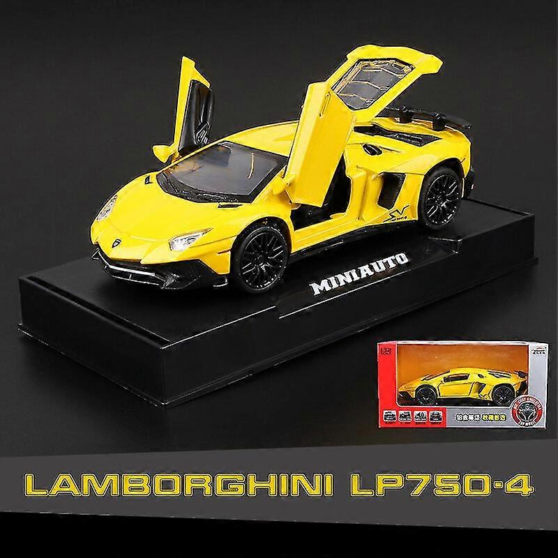 1:32 Lamborghini Lp750-4 Efek Suara & Cahaya, Pintu Dapat Dibuka Diecast Μοντέλο Mainan Mobil