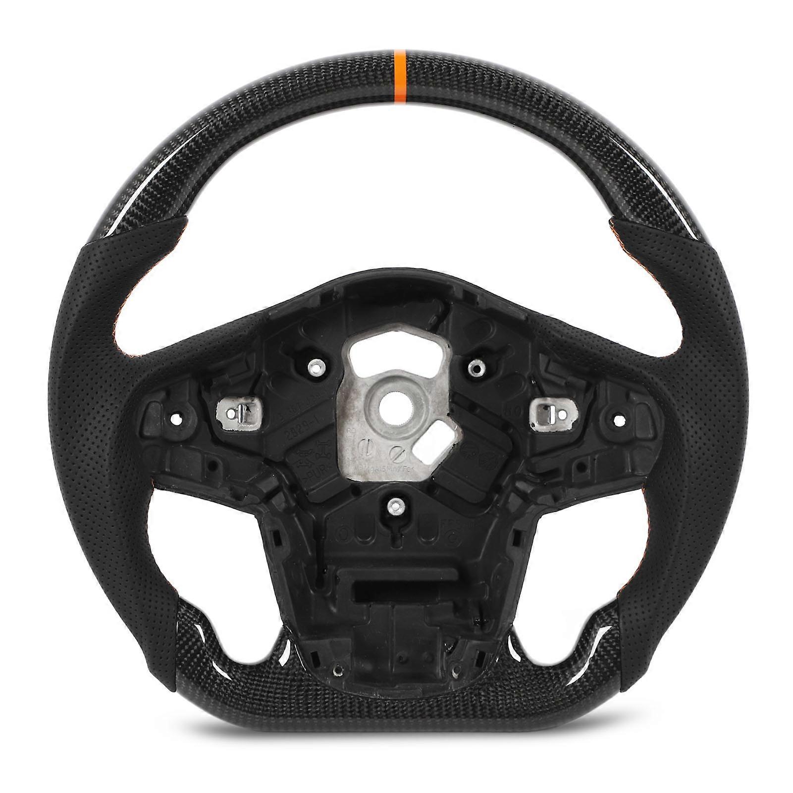 Carbon Fiber Steering Wheel Perforated Leather D Type Racing Design for GR Supra A90 J29 2020 to 2024
