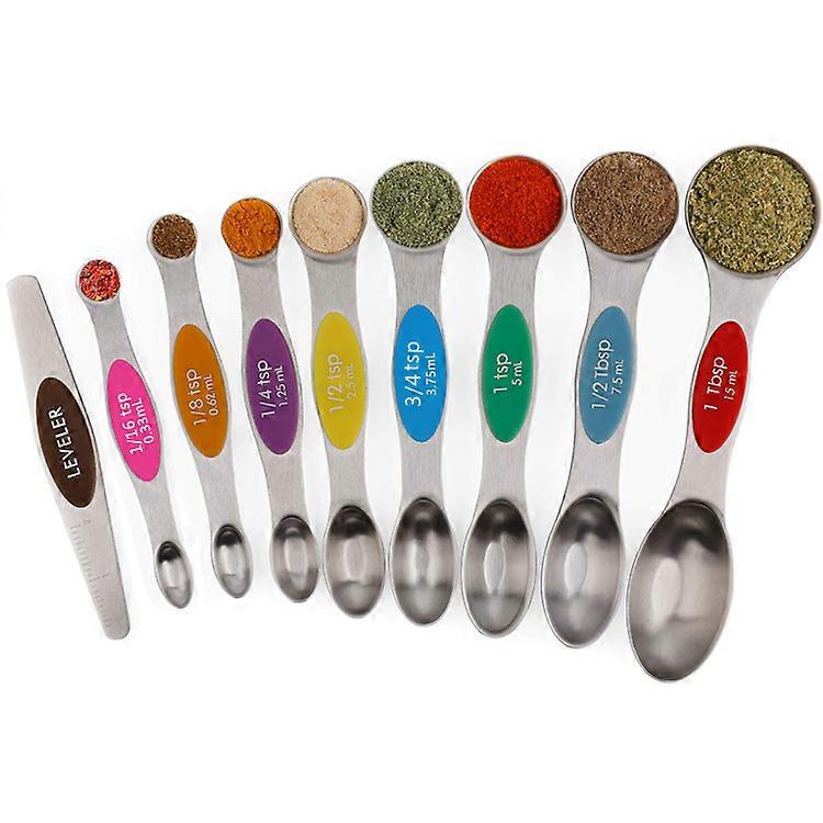 Magnetic measuring spoons set, stackable