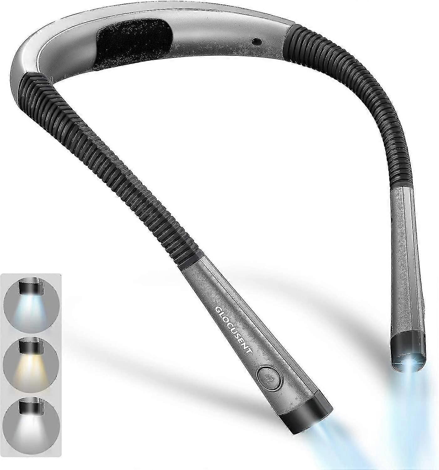 Rechargeable Neck Reading Light, Lamp For Reading In Bed, 3 Colors, 6 Brightness Levels, Foldable Arms, Long Lifespan, Perfect For Reading