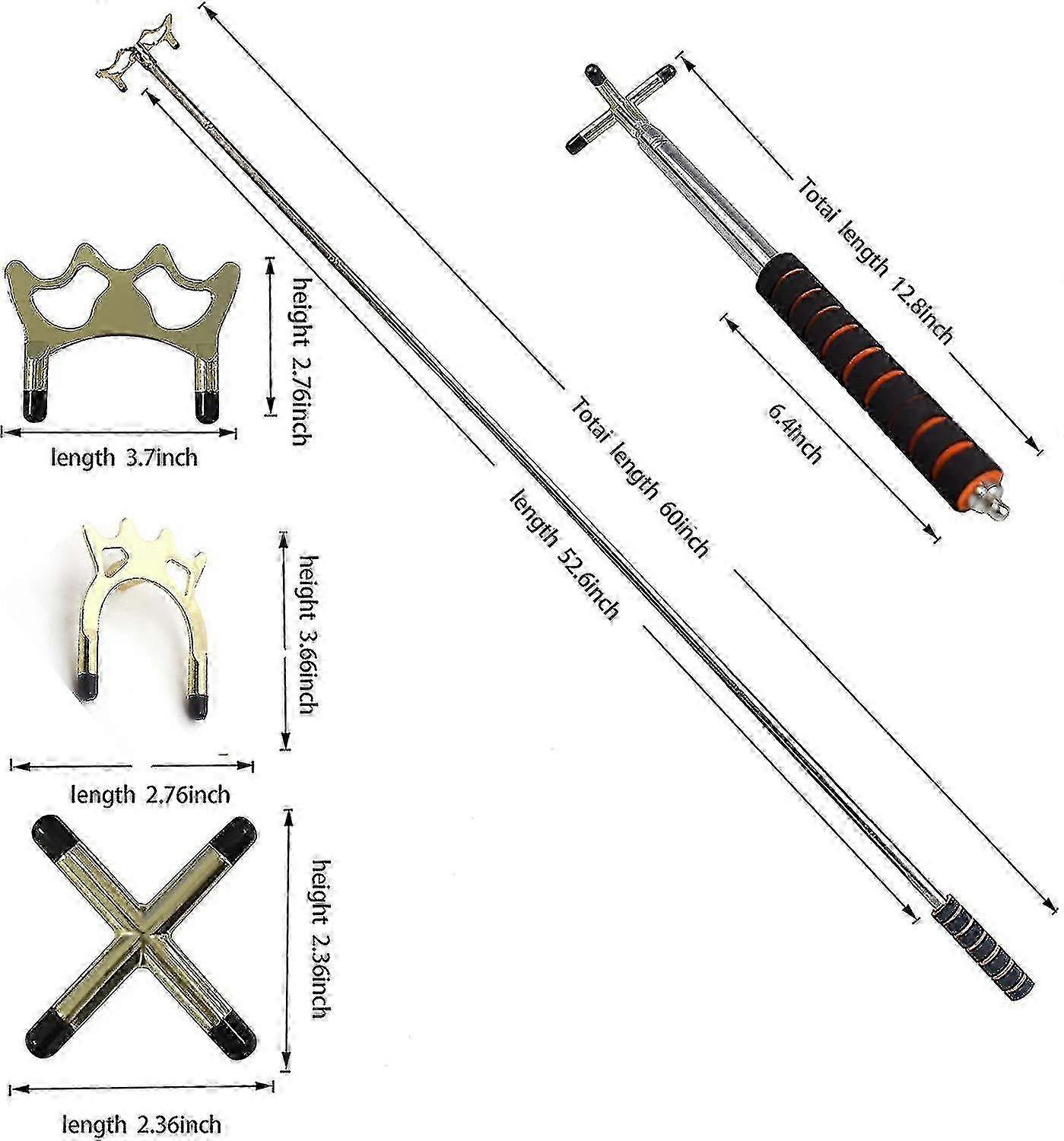 Retractable Billiards Cue Stick Bridge Snooker Pool Cue Bridge With Removable Brass Bridge Head