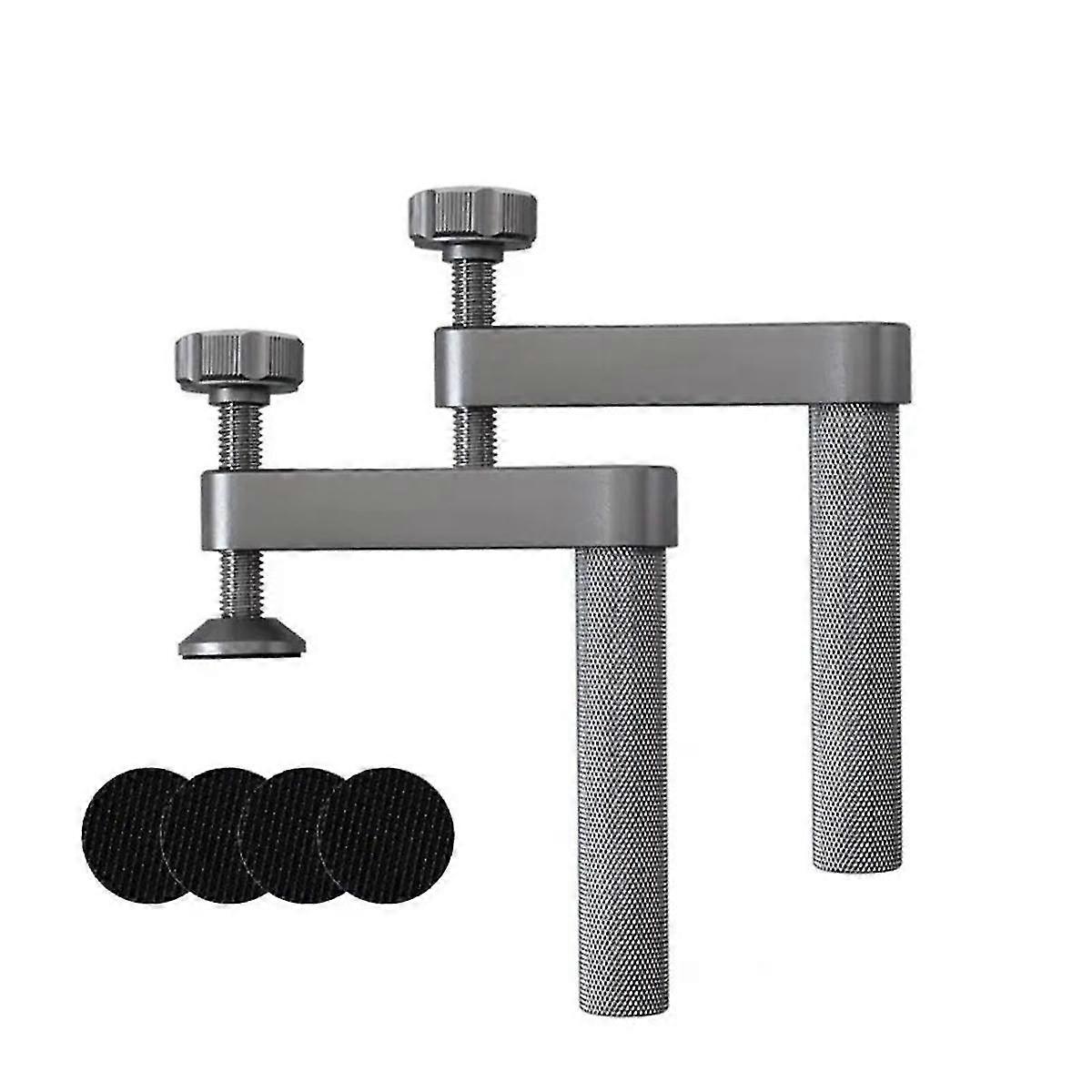 2pcs Bench Dog Clamp with Non-Slip Pad 19mm Hold Down Clamp Aluminum Adjustable Table Clamps for Woodworking Tool