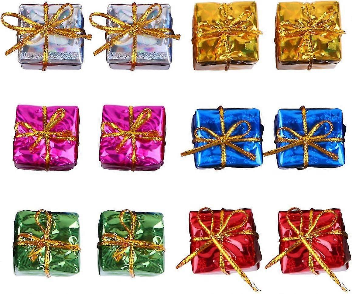 24 pcs mini christmas ornaments foam gift box