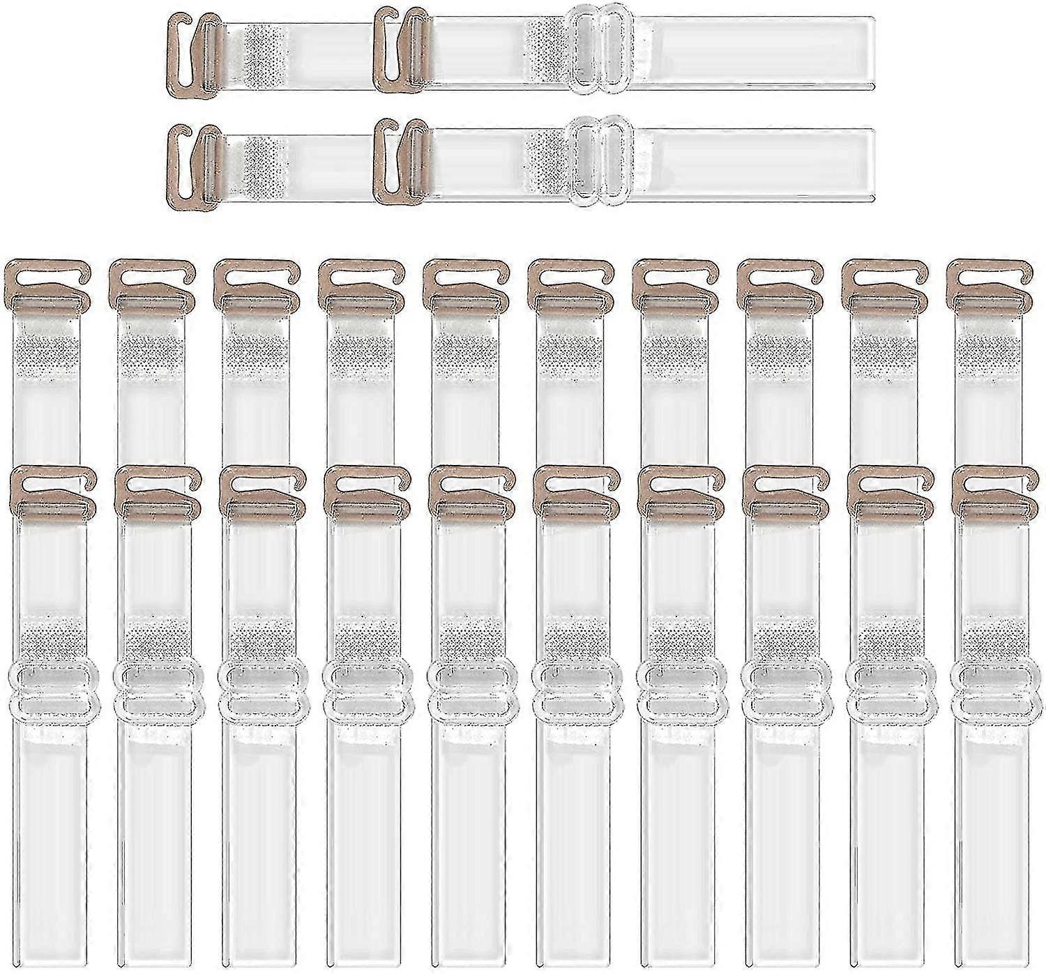 6 par klare BH-stropper, Yangfei kvinner usynlige BH-stropper justerbar se