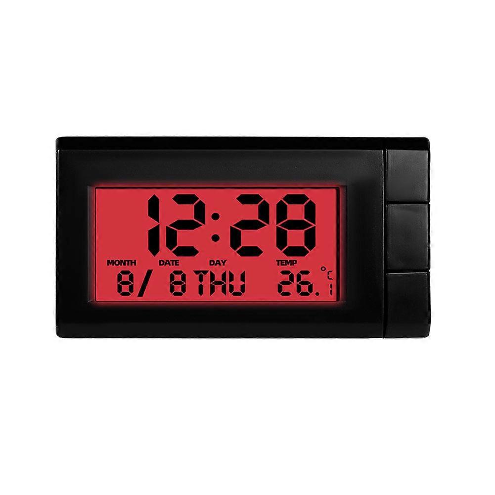 Elektronisk bilklokke 2-i-1 termometer tidsklokke bilklokker lysende LCD digital skjerm dashbord styling tilbehør BF