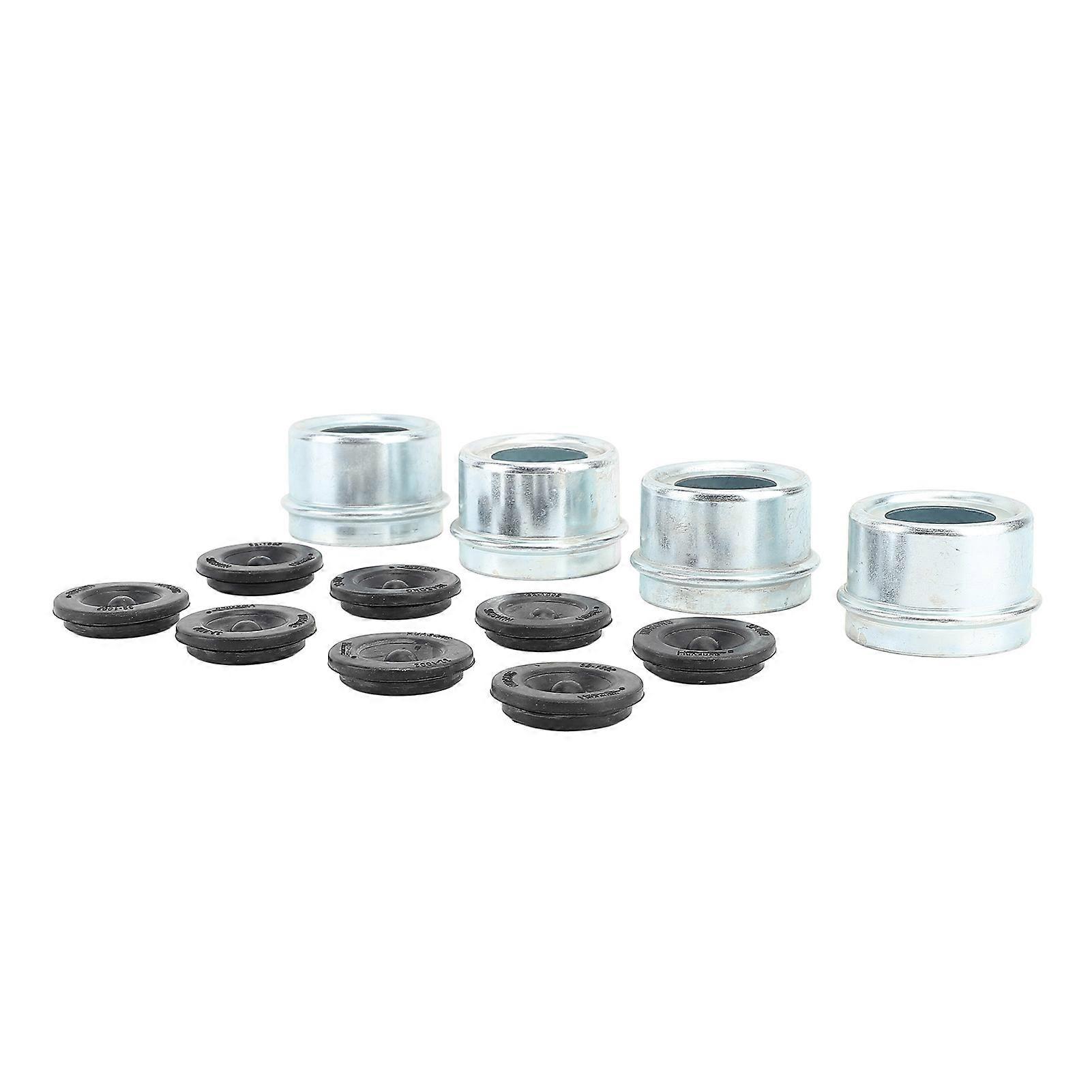 4 Set Trailer Hub Bearing Dust Caps Trailer Axle Dust Cap Wheel Center Caps Grease Covers with 8 Rubber Plugs for Camper RV Boat 2.72in 70008000 Lbs