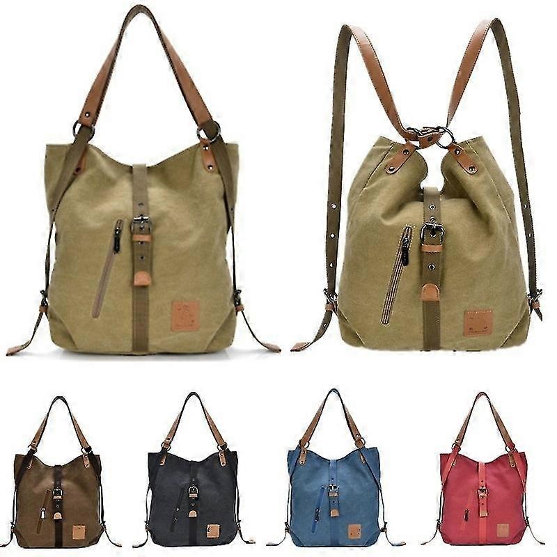 Dual Purpose Rucksack Frauen Canvas Casual Multifunktionale Große Kapazität Mikrofaser Leder Handtasche Umhängetaschen