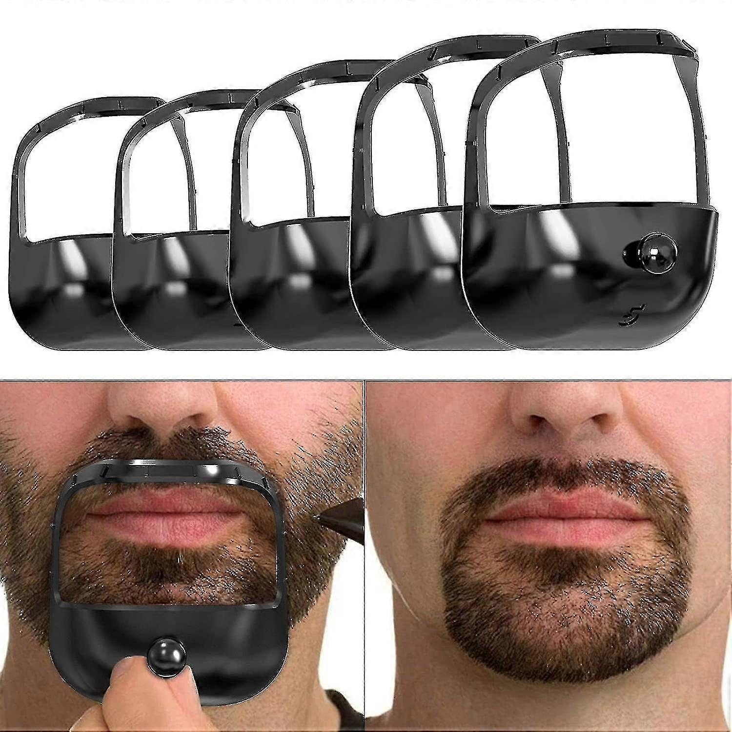 Beard Shaper Gozzetto Beard Styling Template Beard Shaping Tool Fashion Goatee Shaving Template Gozzetto Trimming Tool per uomo, 5 taglie