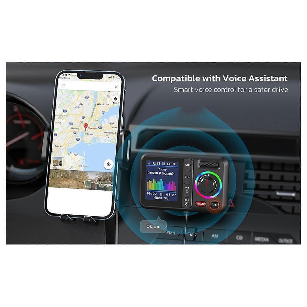 BT98L LED Display Bluetooth 5.0 Transmitter Adapter 3.5MM AUX MP3 Player HIFI Audio Adapter for PC