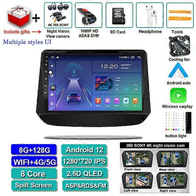 QLED IPS Screen Player Android auto Android 12 para Holden Chevrolet Onix Cavalier 2020 2021 Rádio de carro Navegação multimídia 2.5D
