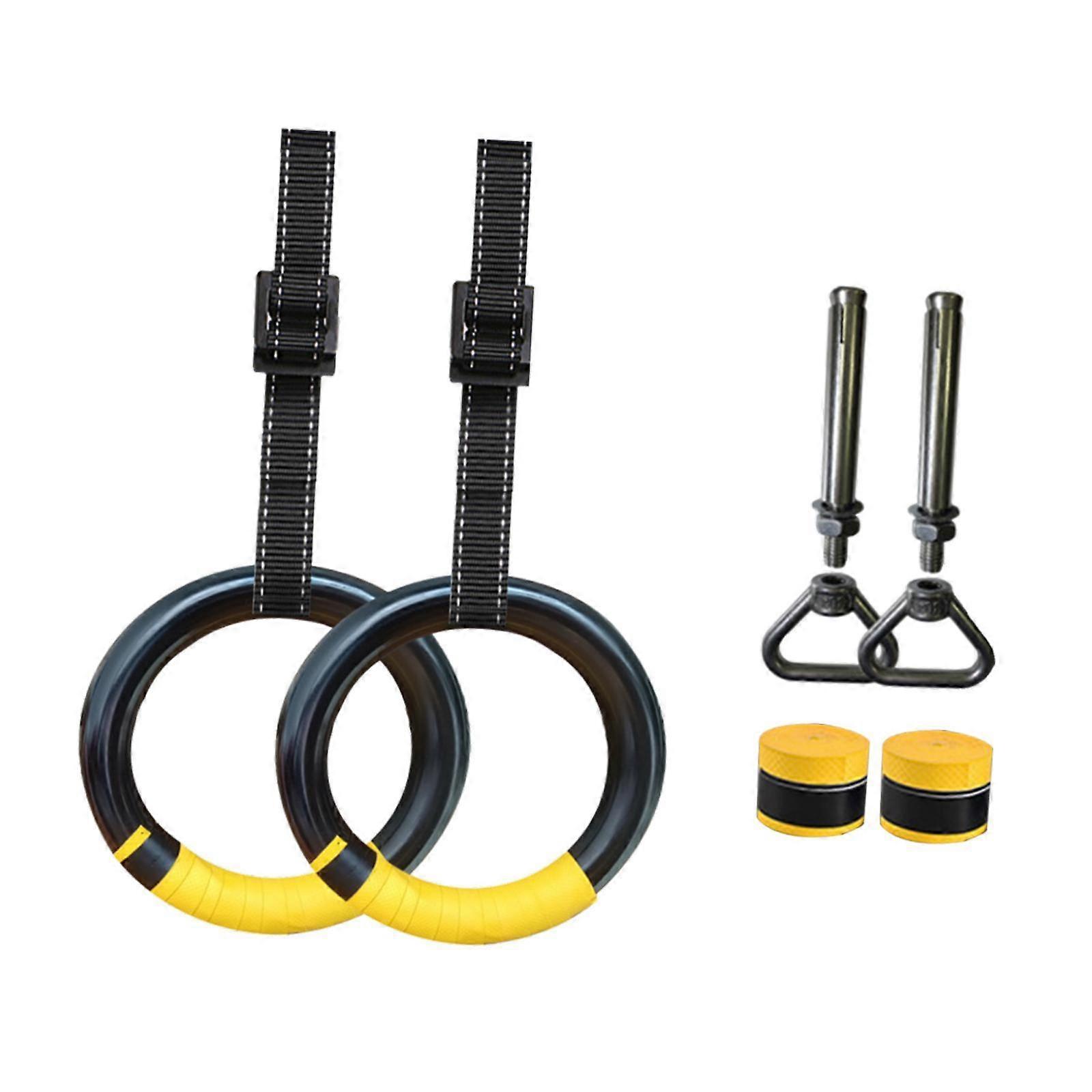 Gymnastics Rings Nonslip Handle Indoor Calisthenics with Hand Tape Gym Rings Style A