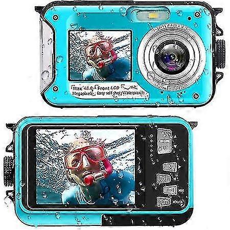 防水デジタルカメラ水中カメラフルHD 2.7k 48 MPビデオレコーダーセルフィーデュアルスクリーン16倍デジタルズーム懐中電灯Sn用防水カメラ